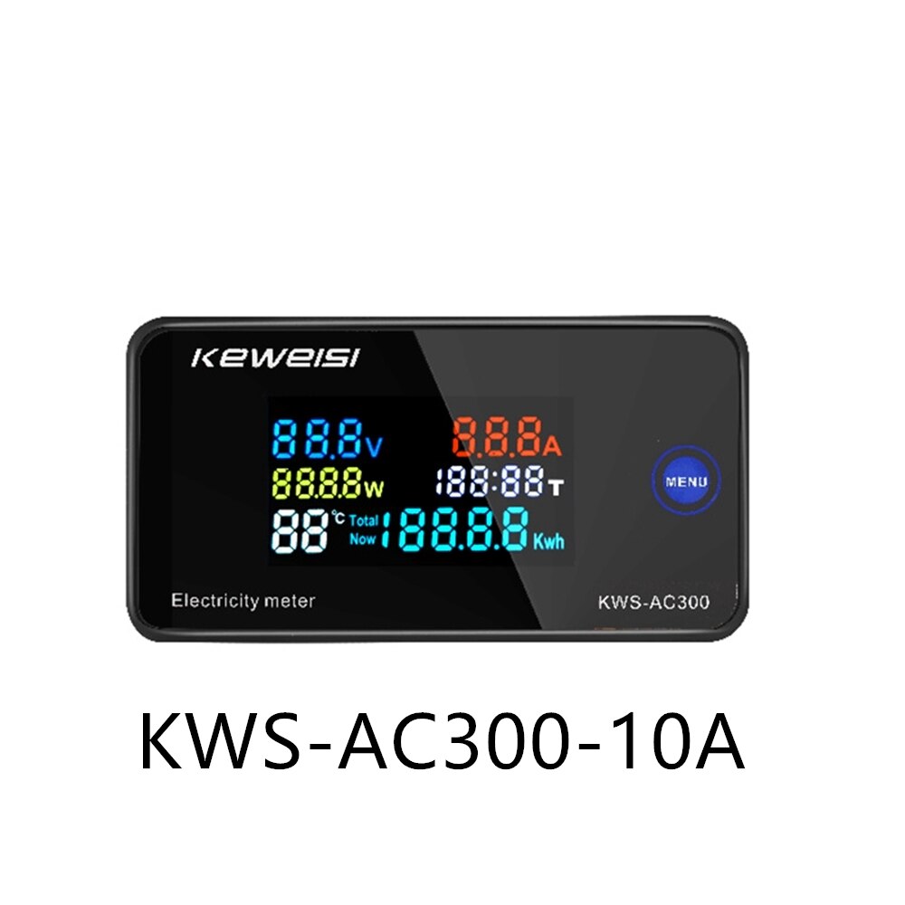 Digital Voltmeter KWS-AC300 AC 50-300V Power Energy Meter LED AC Wattmeter Electric Meter With Reset Function 0-100A