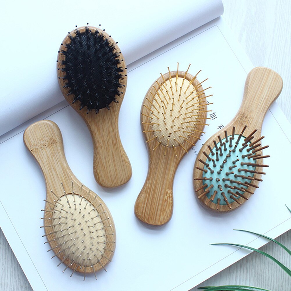 Bamboe Luchtkussen Kam Kleine Hoofdhuid Massage Glad Haar Kammen Hair Brush Hair Styling Massage Kam