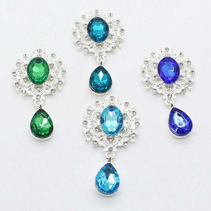 45*25mm Acrylic Rhinestone Brooch 10pcs/Set of Crystal Jewelry Gorgeous Wedding Decoration