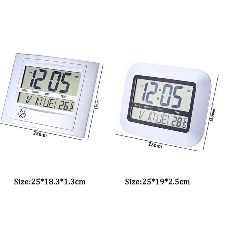 Veggklokke klokke klokke ledet digital bord alarm stasjonær termometer fuktighet temperatur hygrometer radiostyrt klokke hjem