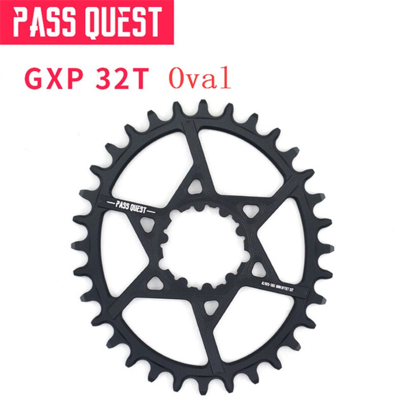 PASS QUEST GXP Round Oval 0mm Offset 32T-42T Chainring MTB Narrow Wide Bike bicycle Chainwheel for Sram XX1 GX eagle X9 crankset: GXP Oval 32T