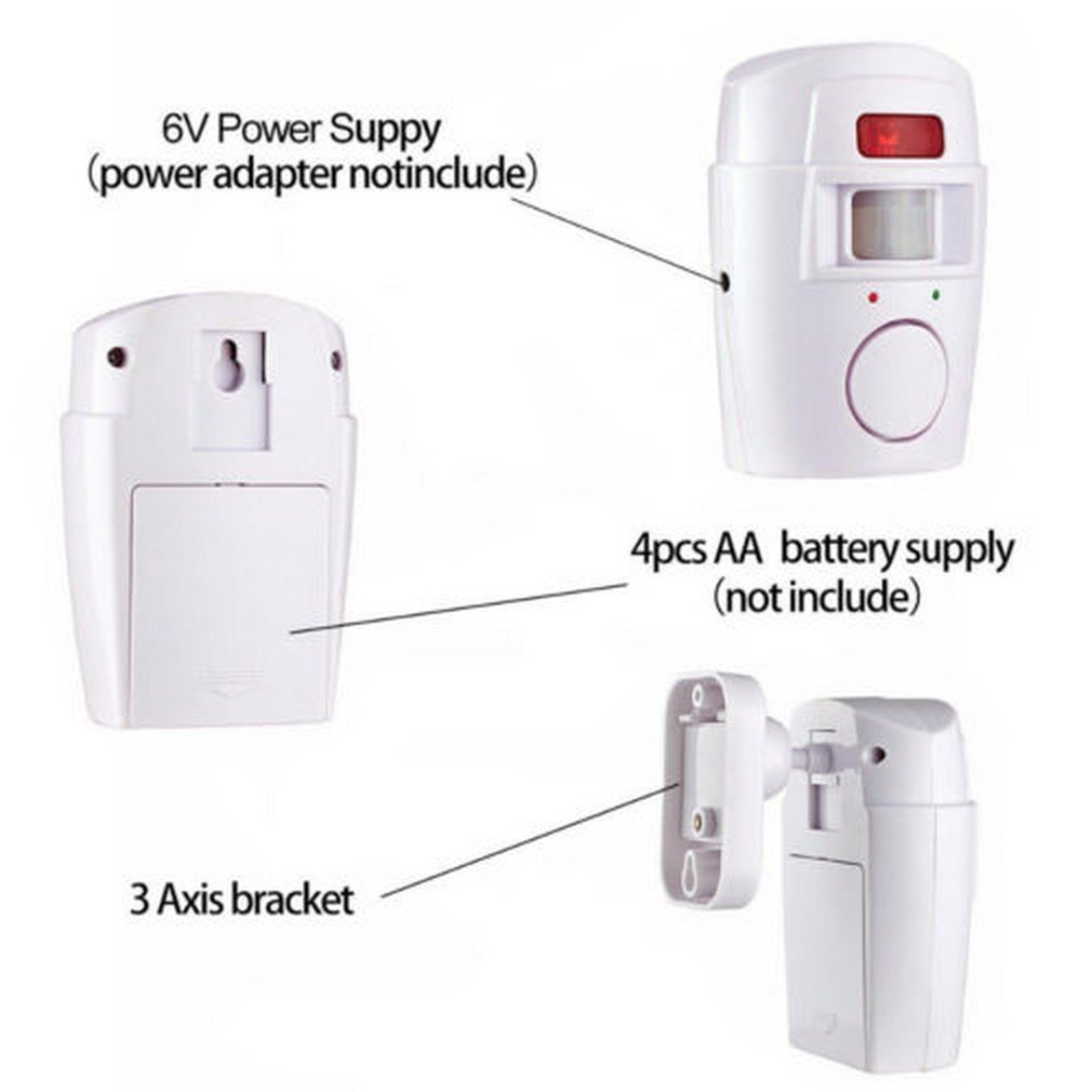 Wireless Motion Sensor Alarm Security Detector Indoor Outdoor Alert System with Remote Control for Home Garage
