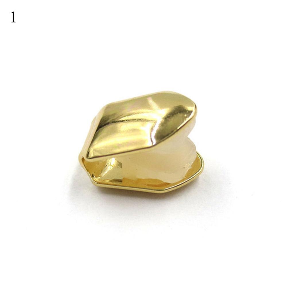 Solo Metal Rock rapero Cross Grills Tooth Cap decoración de dientes de Hip Hop Cosplay joyería Dental parrillas: Luz de Color Amarillo Oro