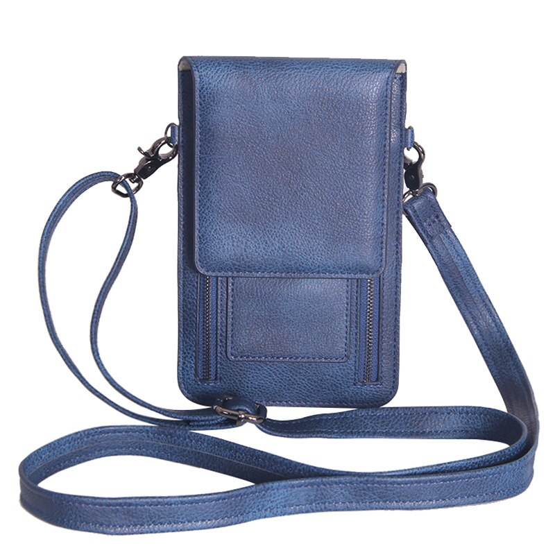 Doppel-reißverschluss Mini Bote Tasche Für Frauen Weibliche Kreuz Körper Taschen PU Leder praktisch Tasche Mädchen Schulter handtasche: Blau