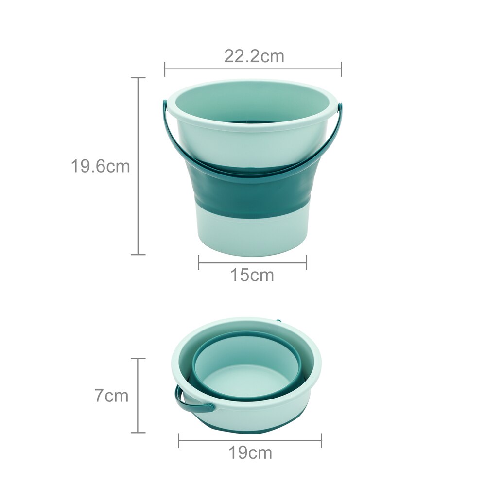 4.6L/10L/16.8L Collapsible Bucket Portable Folding Bucket PP TPE Car Washing Bucket Children Outdoor Fishing Travel Home Storage: Green  S 4.6L