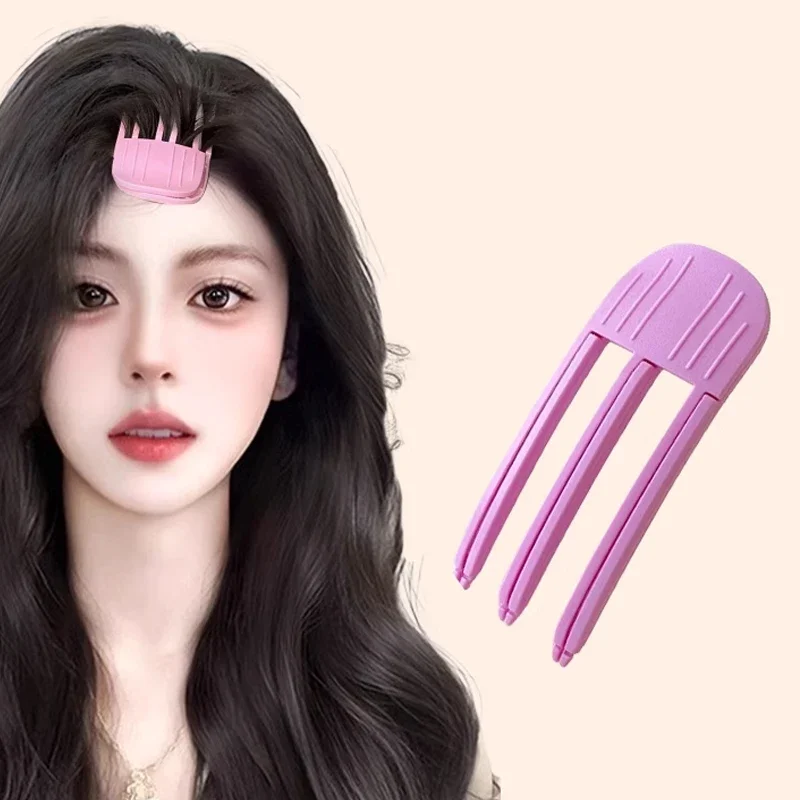 2 pçs fofo hairpin curling franja clipes raízes de cabelo volumizing grampos de cabelo conjunto feminino curling clipe fixo moda volume rolo de cabelo: CINZA