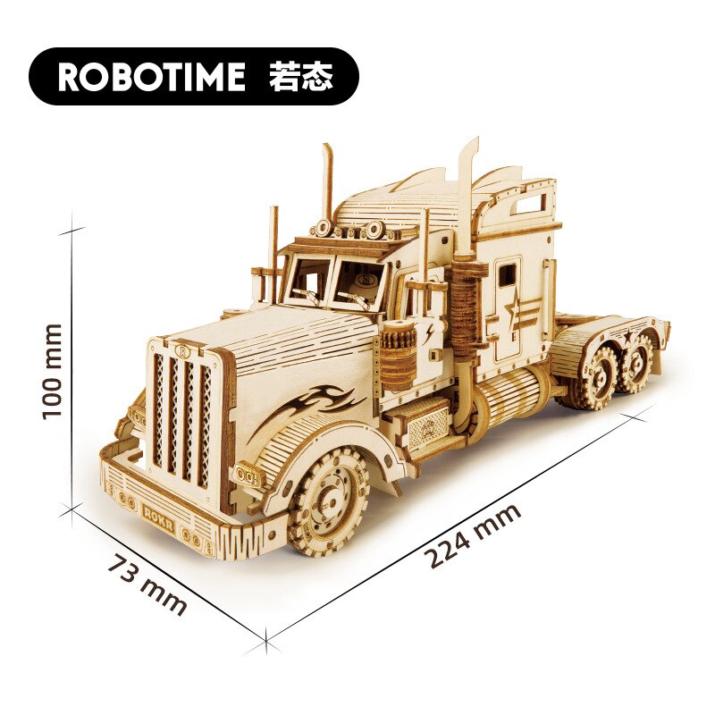 Handgemachte Holz Auto Modelle Spielzeug 3D Mechanische Modell Dampf Zug DIY Montage Holz Rätsel Bausatz Super Puzzle Spielzeug Für freundlicher: USA lang Kopf Lastwagen