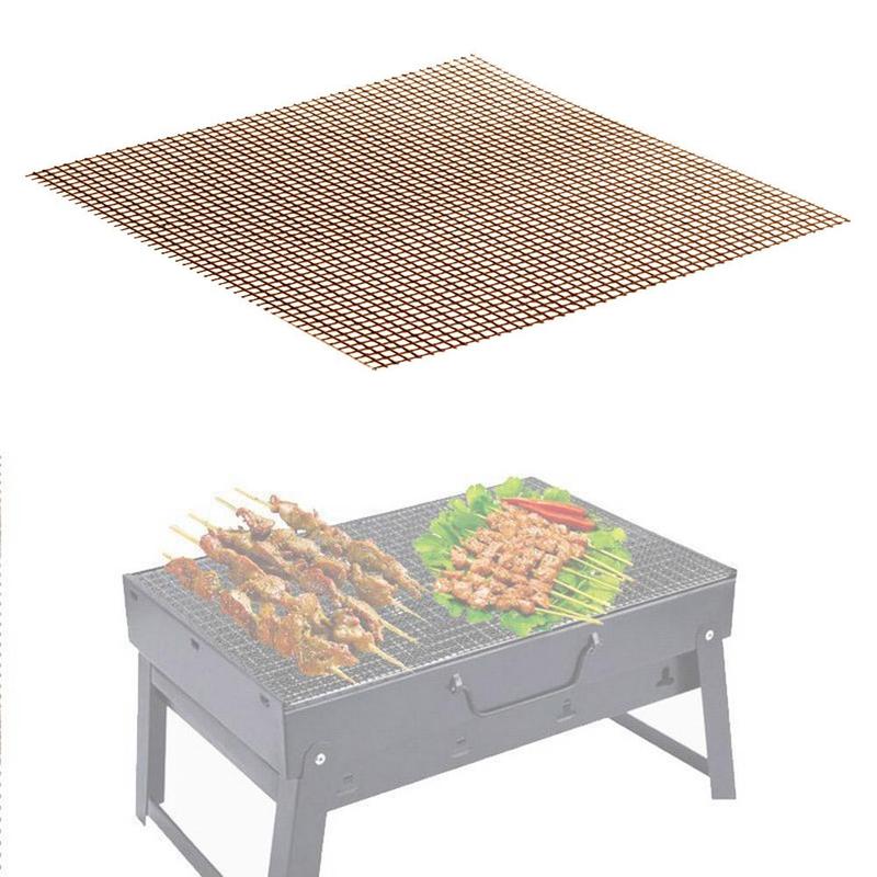 BBQ Grill Mesh Mat Reusable Teflon Cooking Sheet Heat Resistance Cooking Tool Non-Stick Barbecue Meat Tools