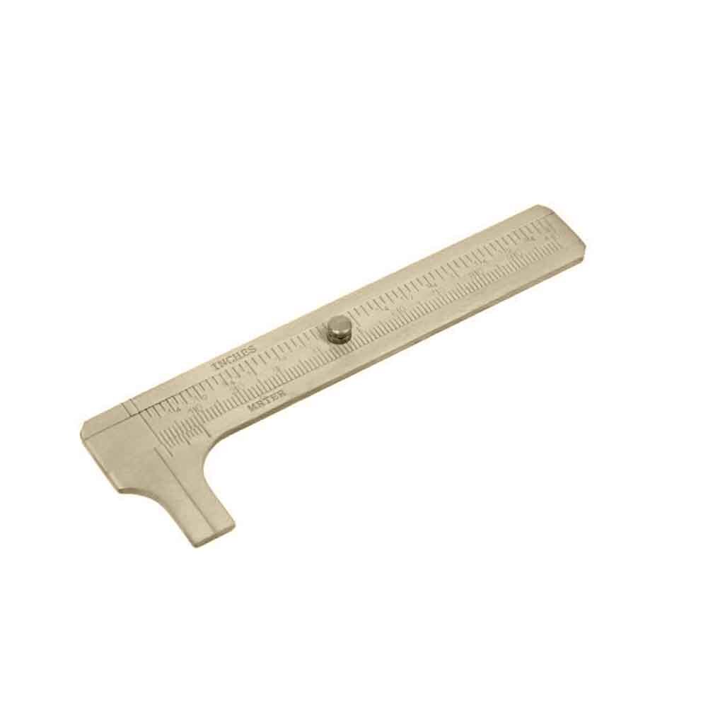 Solid Brass Practical Accurate Mini Portable Sliding Guitar Repair Vernier Caliper Retro Jewelry Measuring Ruler Double Scale: 10cm Double Scale