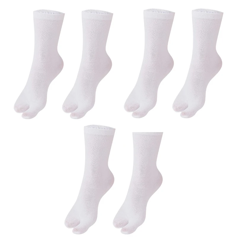 1/3Pairs Japanese Style Tabi Toe Socks Cotton Men Women Bamboo Fiber Deodorant Breathable Separate Kimono Flip FlopTwo Fingers: Blue yellow