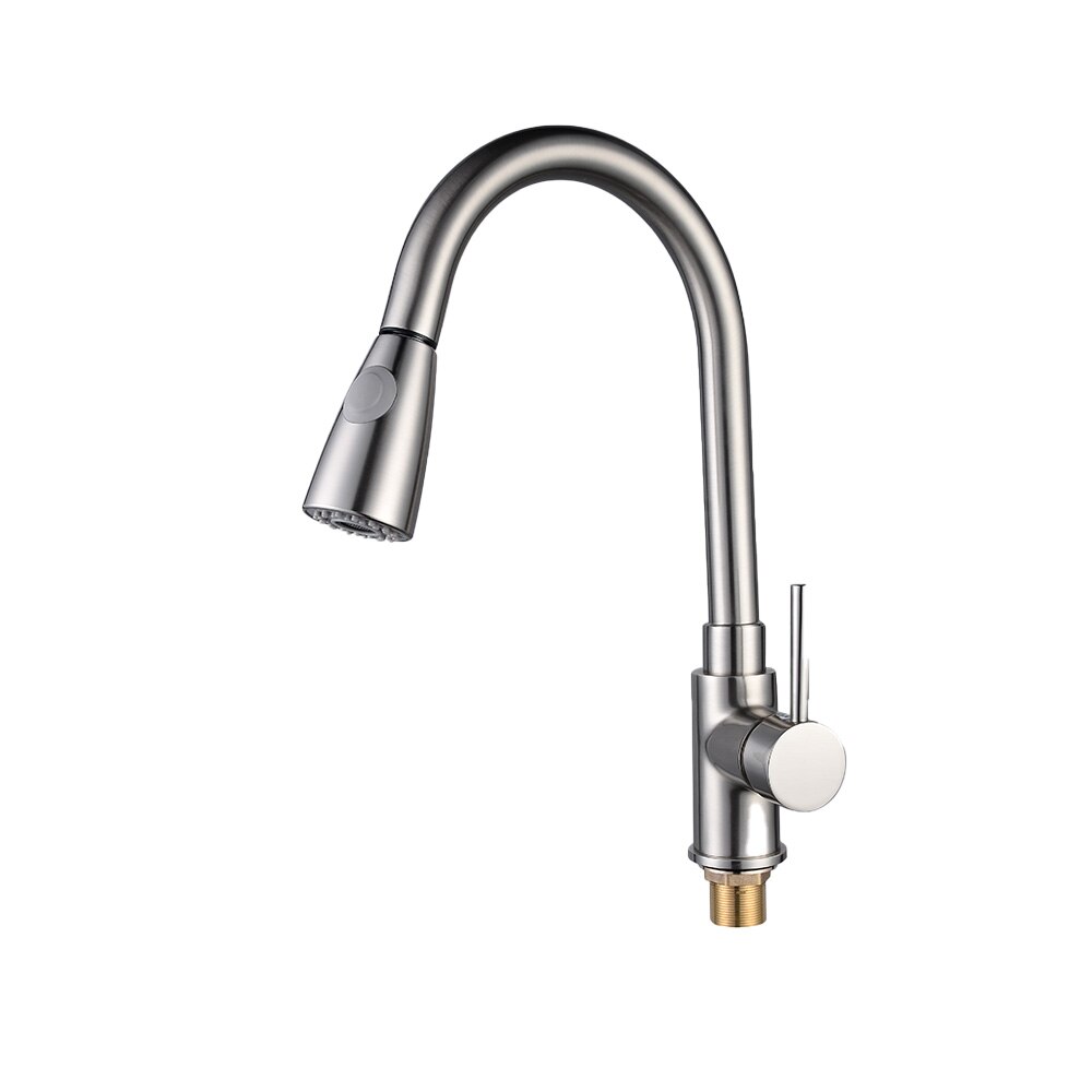 Modern Kitchen Sink Faucets High Arc Pull out 360° Rotate Faucets with Ceramics Valve Core 2 Water Outlet Modes