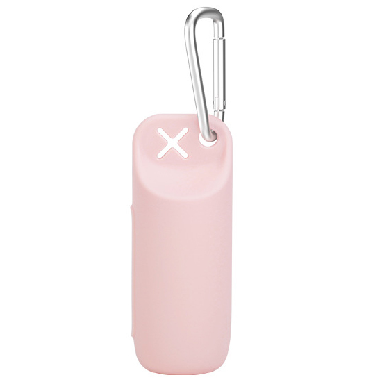 Silicone Dog Poop Bags Holder dog bags dispenser walking stand portable feces collection bag hanging ring silicone storage box: Pink