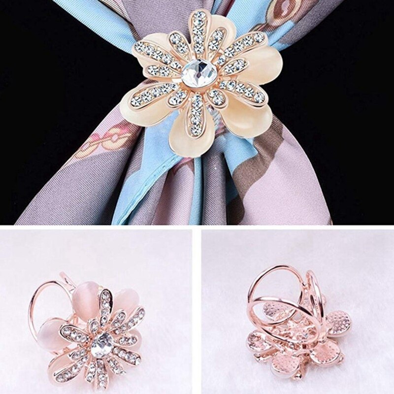 9 Uds. Clips: 6 uds. Cristal de perla falsa Diamante de imitación bufanda anillo hebilla Clip & 3 uds suéter pinzas para chal broche para vestidos Clip
