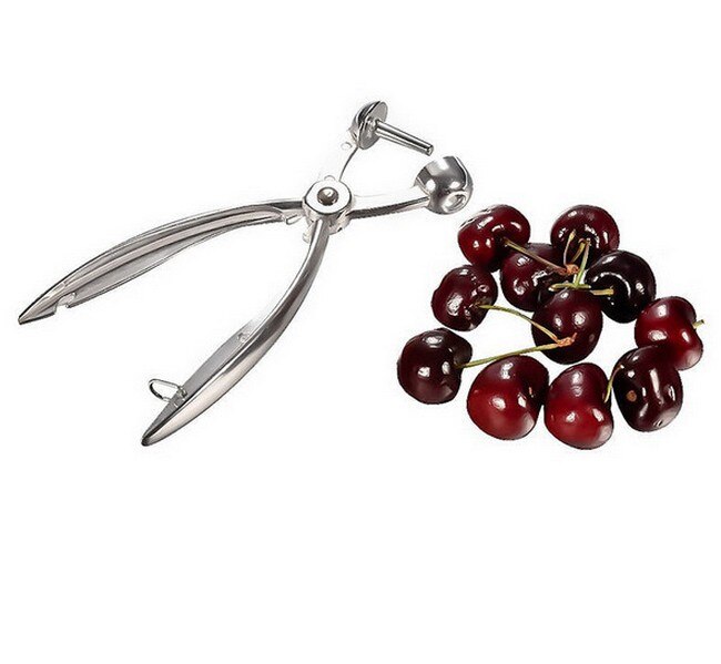 1PC Cherry Pitter Aluminum Oliver Corer Cherry Core Remover Easy Squeeze Stoner Kitchen Accessories OK 0576