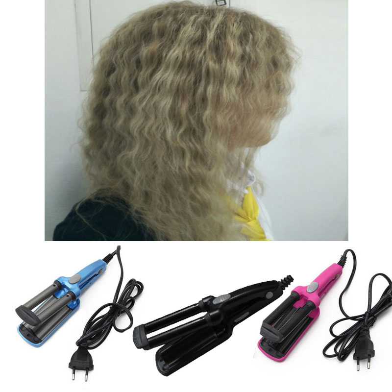 Mini Keramische Krultangen Iron Wave Wand 3 Vaten Ijzer Ijzer Platte Keramische Haar Tools Professionele Krimptang Haar Krultang ha