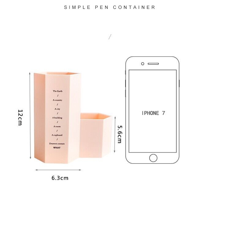 Sekskantet penholder beholder make-up børste opbevaringsboks make-up holder til læbestift / pen / kosmetisk blyant gennemsigtig sort grøn