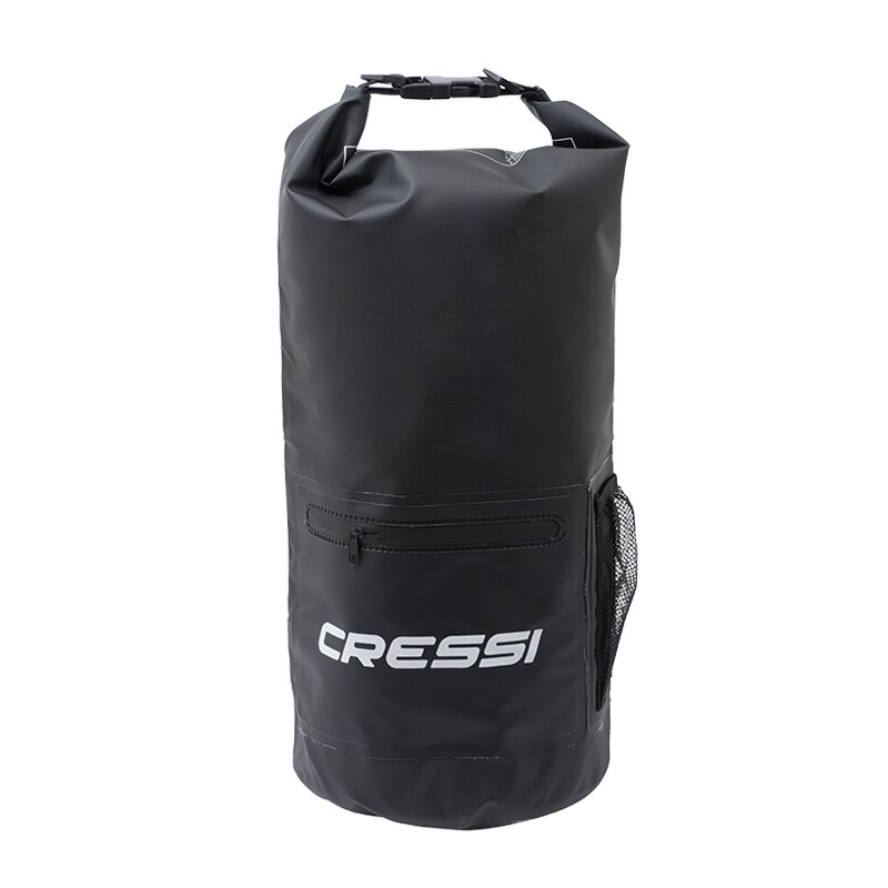 Cressi 10l 20l dry bag vattentät dykutrustning väska dyk snorkling simning drifting bag med dragkedja fram: Svart 10l