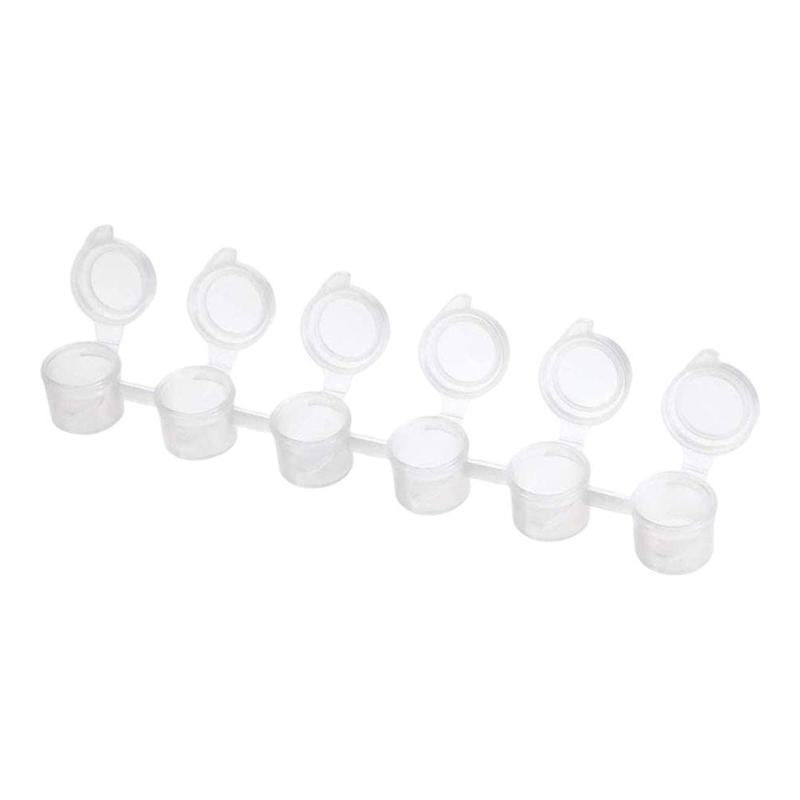 Botes vacíos de 3ml para almacenamiento de pinturas, Mini caja de pintura, contenedor de plástico para almacenar pigmentos, herramienta de dibujo artesanal, 6 botes: Default Title