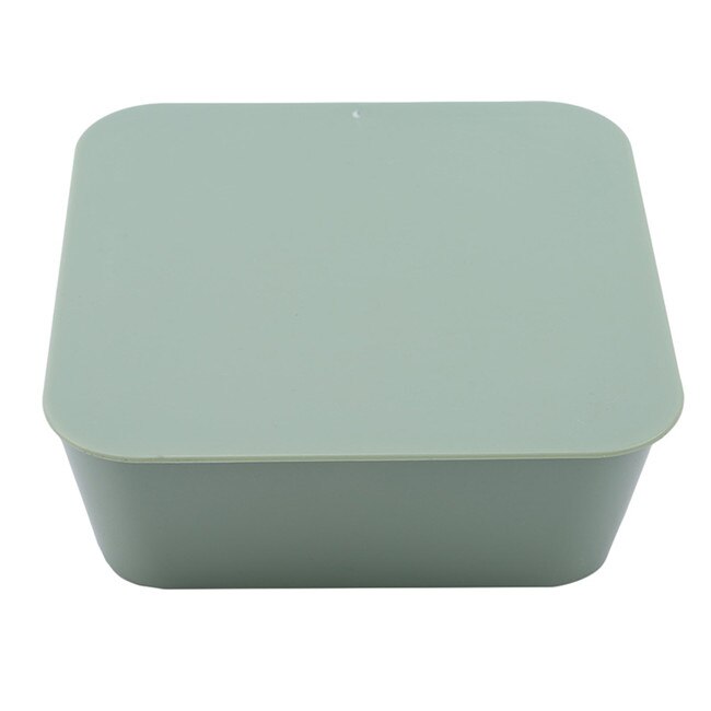 Wall-Mounted Paste Sealed Storage Box Plastic Square Finishing Storage Small Box Cosmetic Tableware Toothbrush Box: Green