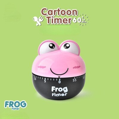 Rappel de cuisine en forme de légumes, dessin animé, minuterie de 60 minutes, aide à la cuisson, chronographe de cuisine: Pink Frog