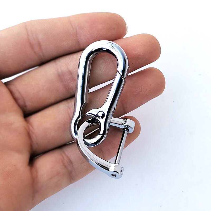 1 simple metal car key chain, waist hanging, mountaineering chain, key ring horseshoe chain