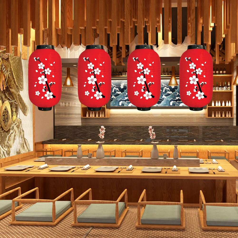 2 sztuk japońnarty, satynowa, lateksowa, chińnarty czerwony latarnia przyjęcie noworoczne dekoracji kwiat śliwy latarnia lampa festiwal latarnie