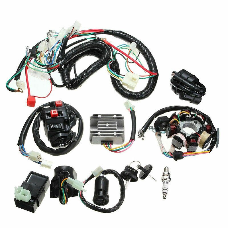 Elektrisk ledningsnät wire vävstol cdi stator fullt kit för 150cc 200cc 250cc atv quad beach atv ledningsnät biltillbehör