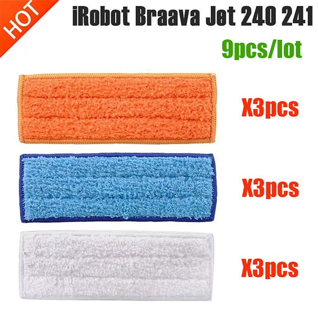 Zmywalne nakładki robić mopowania na mokro Nakładki na sucho Ściereczka robić iRobot Braava strumień 240 241 robot czyszczący Części zamienne Zestaw robić wymiany szmaty: żółte światło