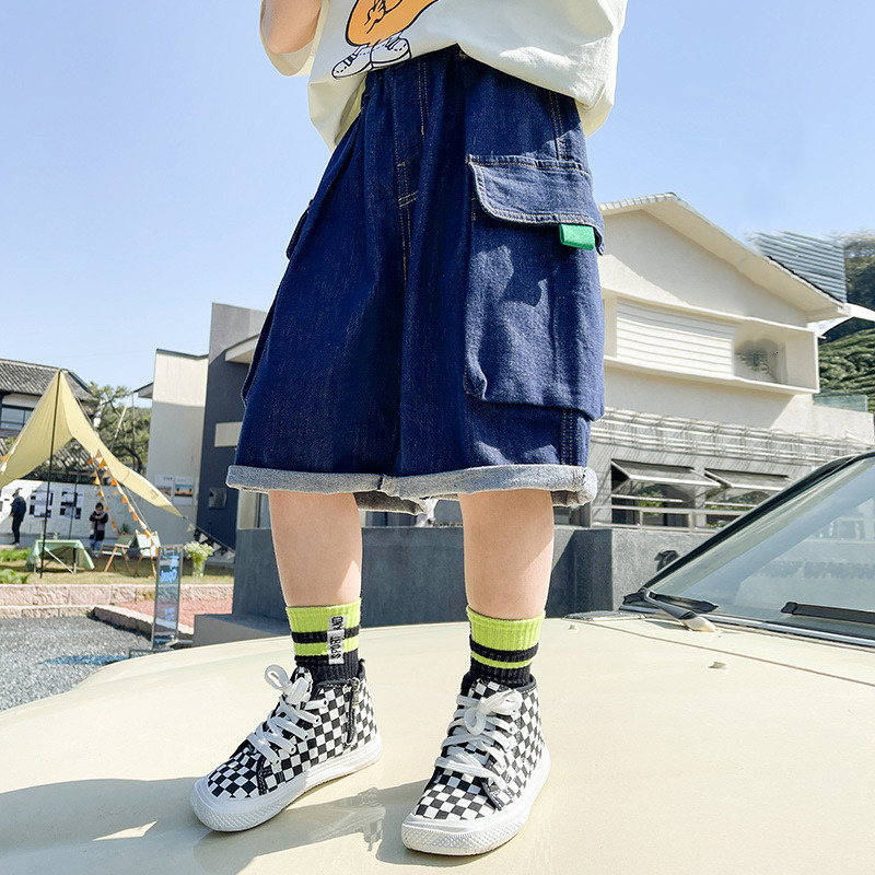 Pantalones cortos de mezclilla para niños, Shorts de para niños, Vaqueros cortos azules para adolescentes, pantalones cortos informales para niños de 4, 6, 8, 10, 12 Y 14 años, novedad de verano