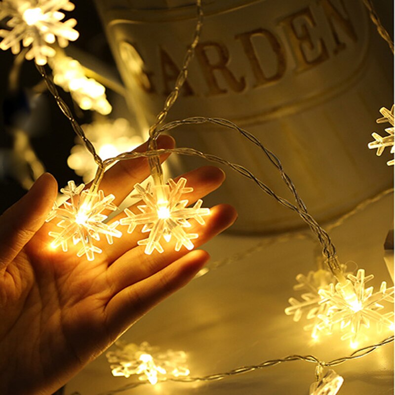 Kinder LED Schneeflocke String LightsToys Batterie Stecker Betrieben Girlande Dekoration Für Weihnachten Baum Neue Jahr Zimmer Geburtstag Tag