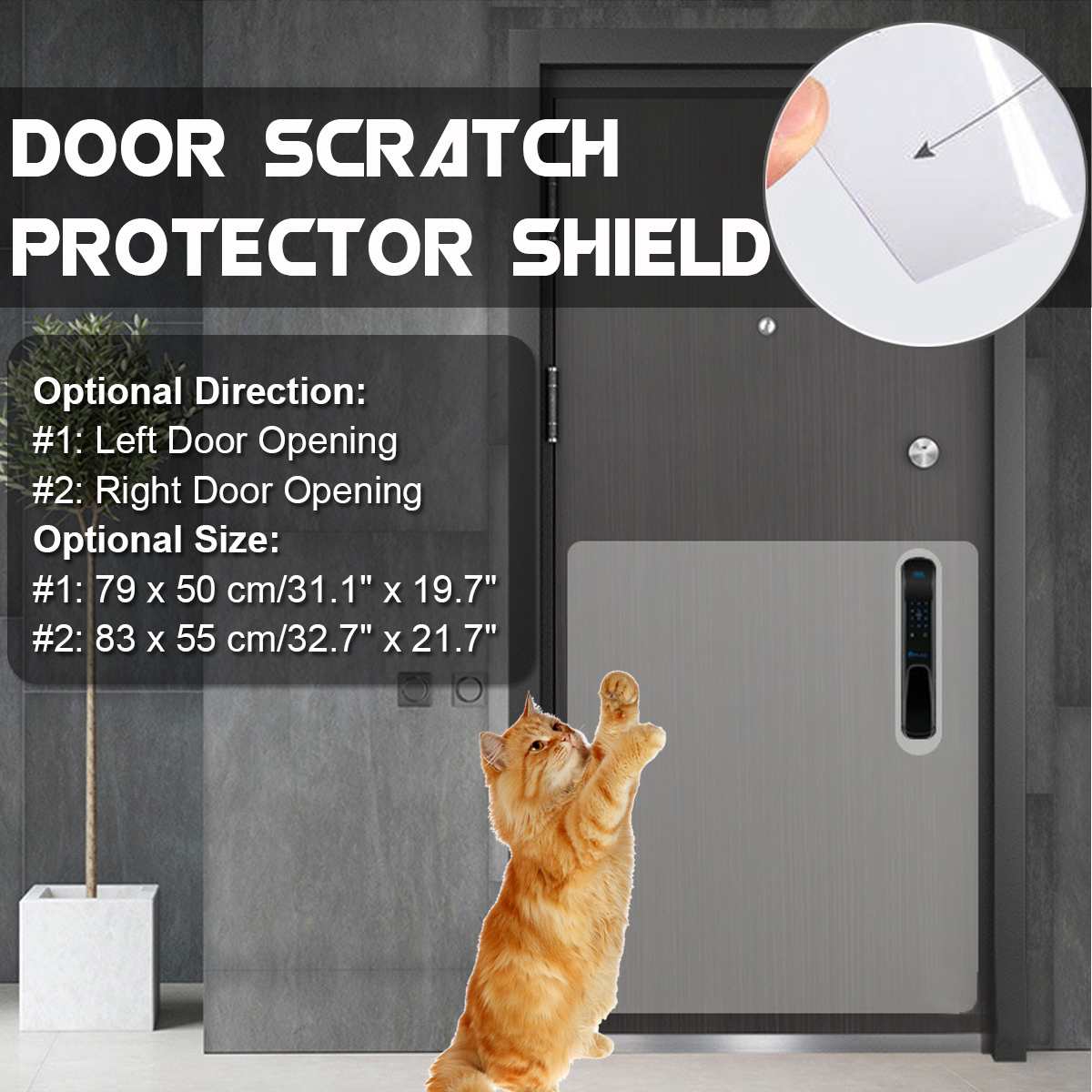 79 x 50cm/83 x 55cm husdjur katt hund repskydd katt soffa skydd skydd film skydd för dörr möbler soffa anti-rep pad