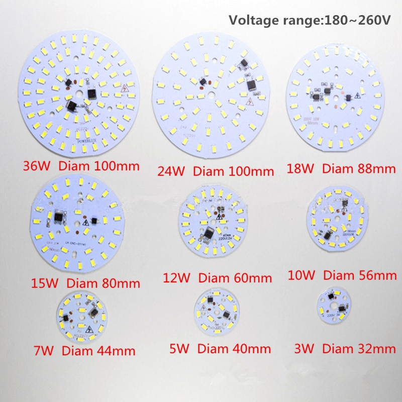 10 stks Aluminium LED Modules Geïntegreerde Driver Lamp Plaat SMD 5730 AC 220 v Wit/Warm Voor Vervangen Plafond lamp Armatuur de Mesa