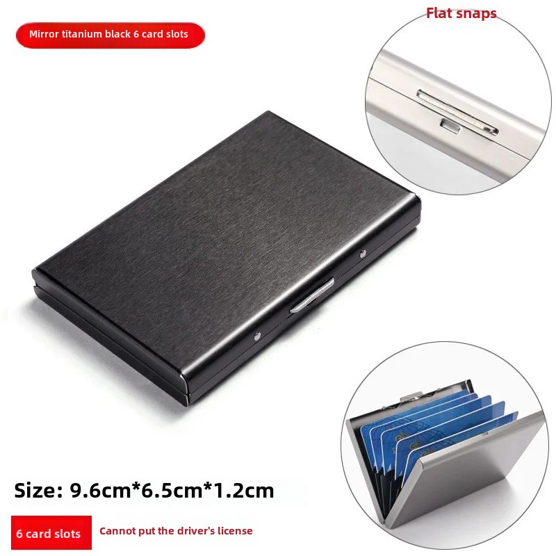 Of The Season Anti-Magnetic Stainless Steel Metal Wallet Unisex High Security Simple Luxury Card Holder Men: Red