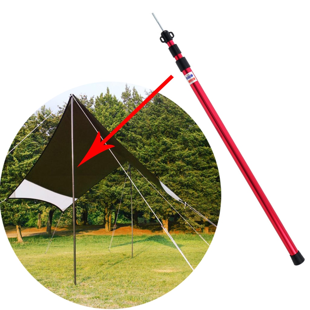 6061 en alliage d'aluminium 3 sections Camping tente auvent Support tige auvent pôle en plein air Camping randonnée tentes accessoires