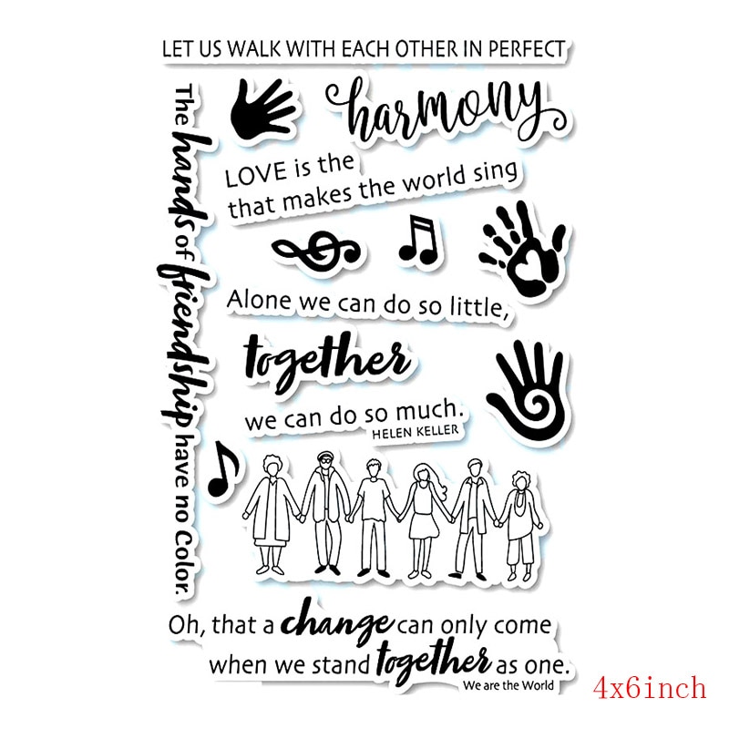 "tillsammans som en" genomskinlig silikon klar stämpel för scrapbooking pyssel dekoration mjuk stämpel