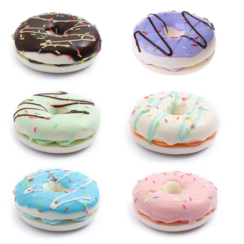 Double Jam Circle Bread Squishy Toy Squeeze Squishi Toy Slow Rising Stress 97BD