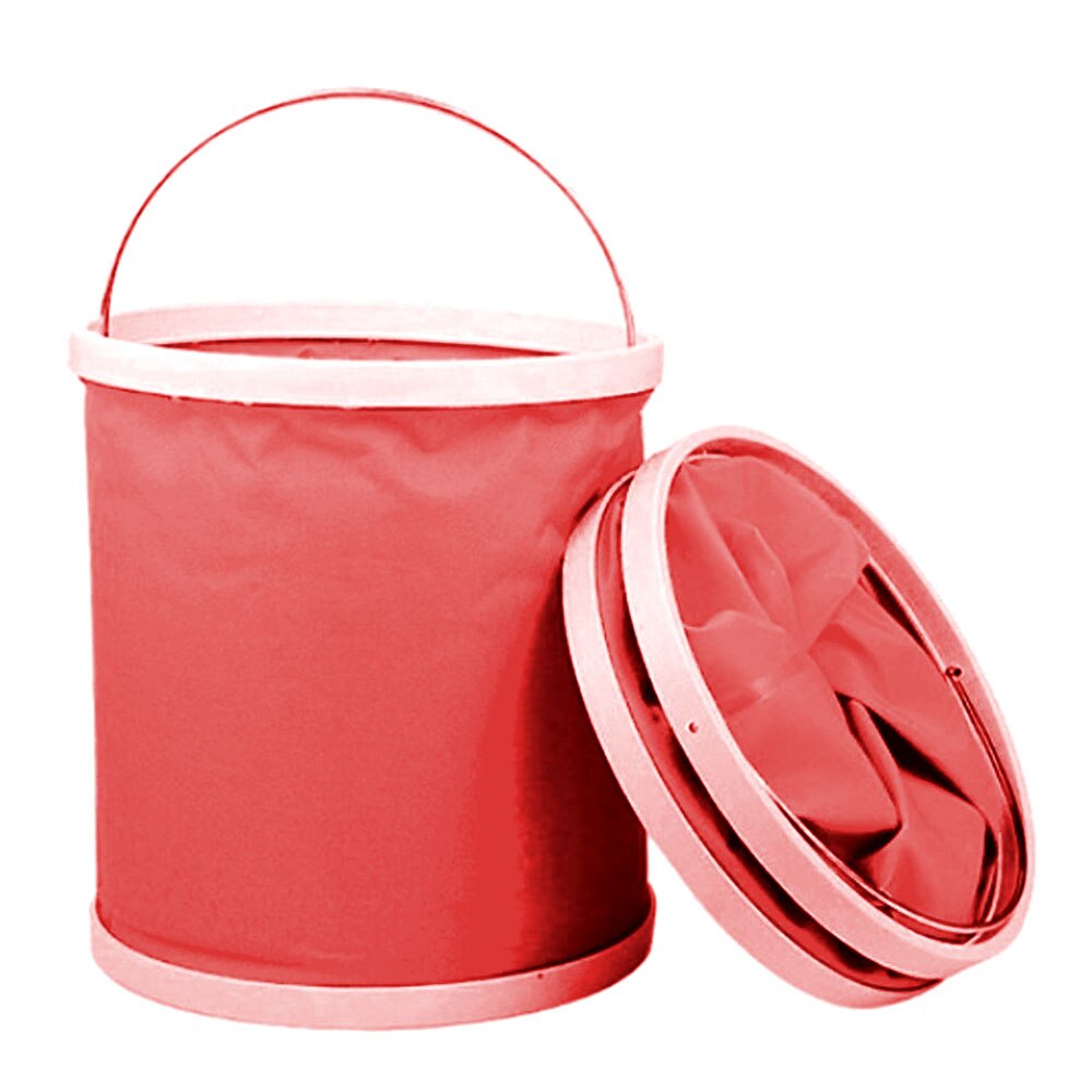 9l/11 lcar draagbare emmer waterdichte doek ontvangst emmer auto emmer opvouwbare emmer canvas vis emmer: Rood 9l