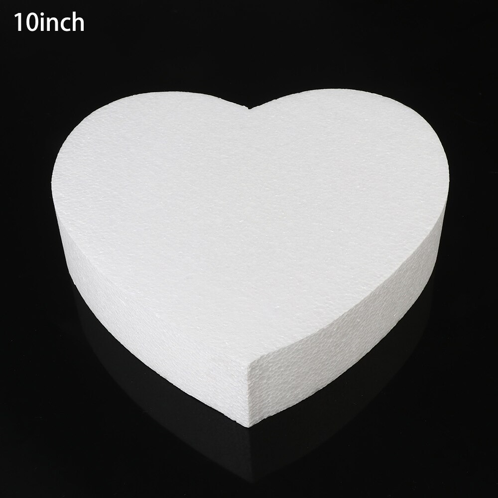 4/6/8/10Inch White Sugarcraft Dummy Party DIY Patrice Model Cake Foam Mould Round Polystyrene Styrofoam Kitchen Accessories: Heart 10inch