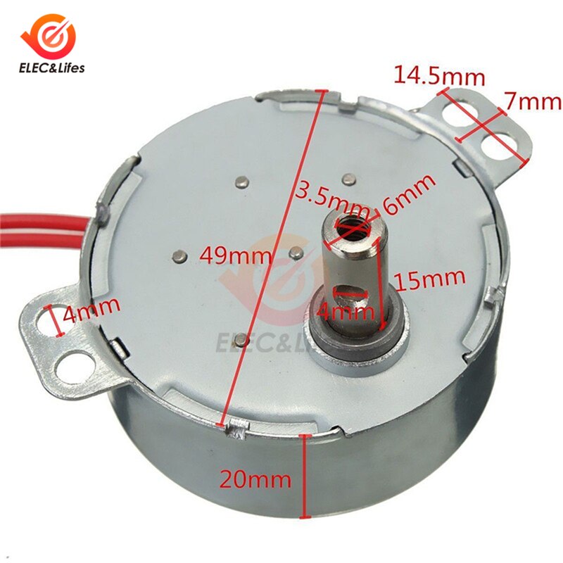 AC 12V AC 220-240V 50/60Hz Synchronous Motor TYC-50 5-6RPM/min Robust Torque CW/CCW motor
