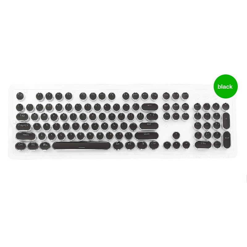 Mekaniske tastaturdæksler med fancy ledet gaming-tastatur steampunk skrivemaskine rund nøglehætte 104 taster til baggrundsbelyst klassisk afspiller stiliseret: Sort