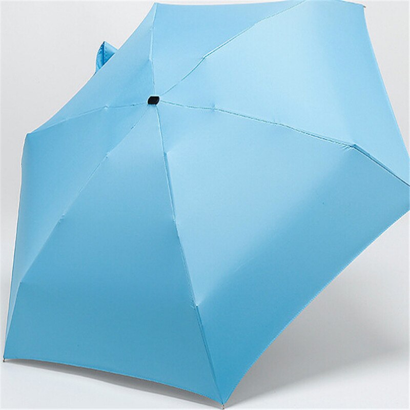 Solid Sun Rain Pocket Umbrella Anti UV Mini Folding Windproof Lightweight Travel Women: Blue