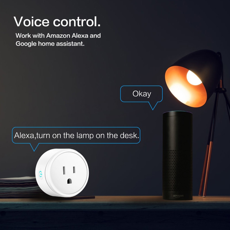 Prise intelligente Wifi prise intelligente moniteur de puissance EU télécommande vocale prise domotique travail avec Google accueil Alexa IFTTT