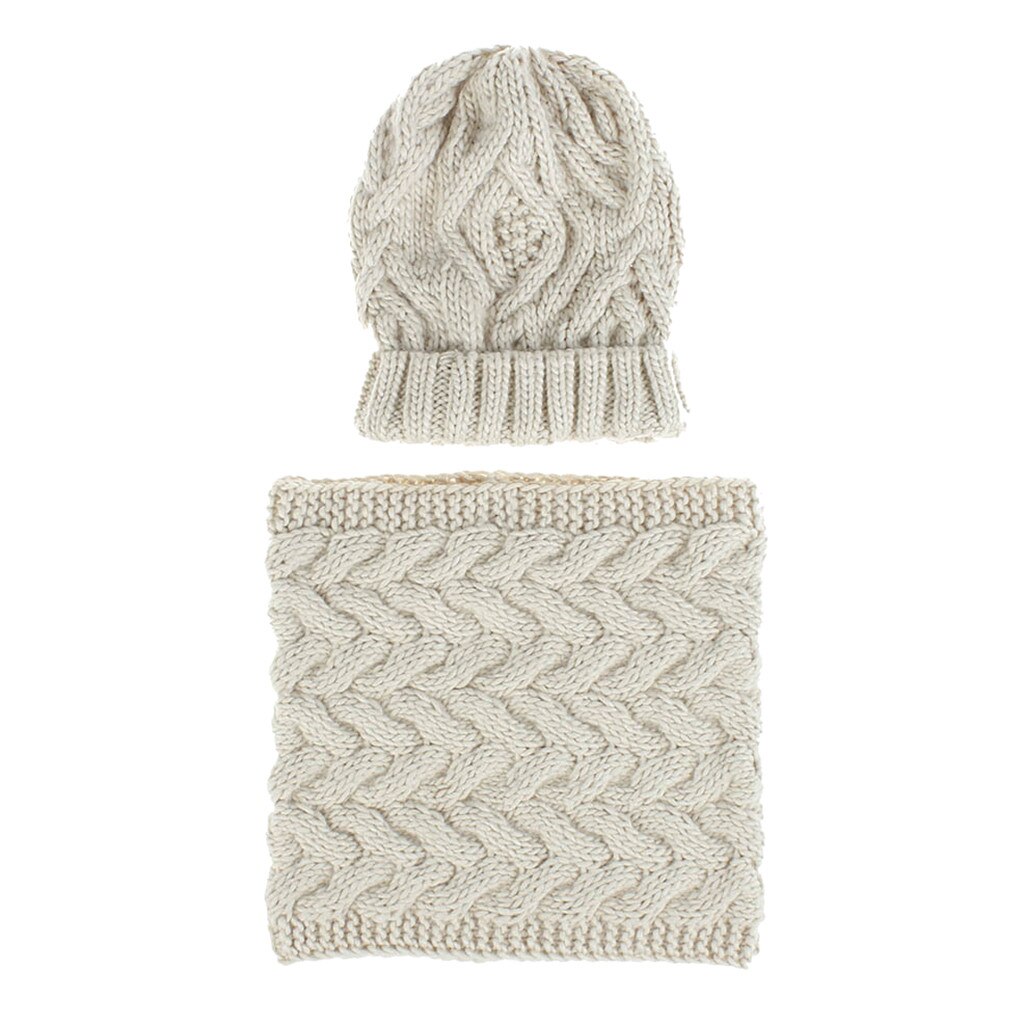 Conjunto de gorro y bufanda czapka i komin tricotin para mujer, gorro grueso de punto liso para invierno, mantener el calor, sombrero pañoleta # E, 2 uds.