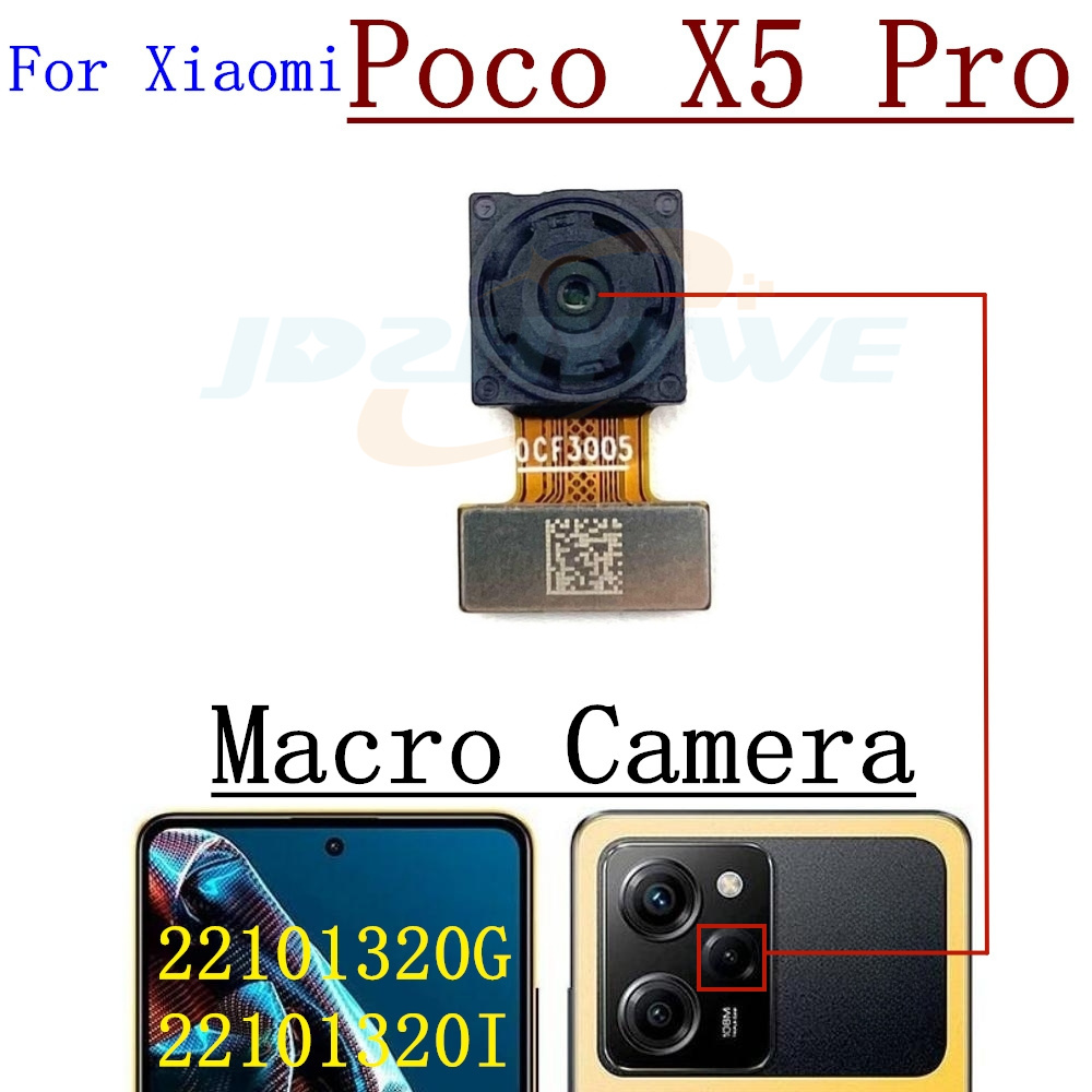 Rear Front Camera For Xiaomi Poco X5 X4 Pro X5pro Frontal Selfie Facing Main Back Wide Camera Module Flex Cable Parts: Transparent