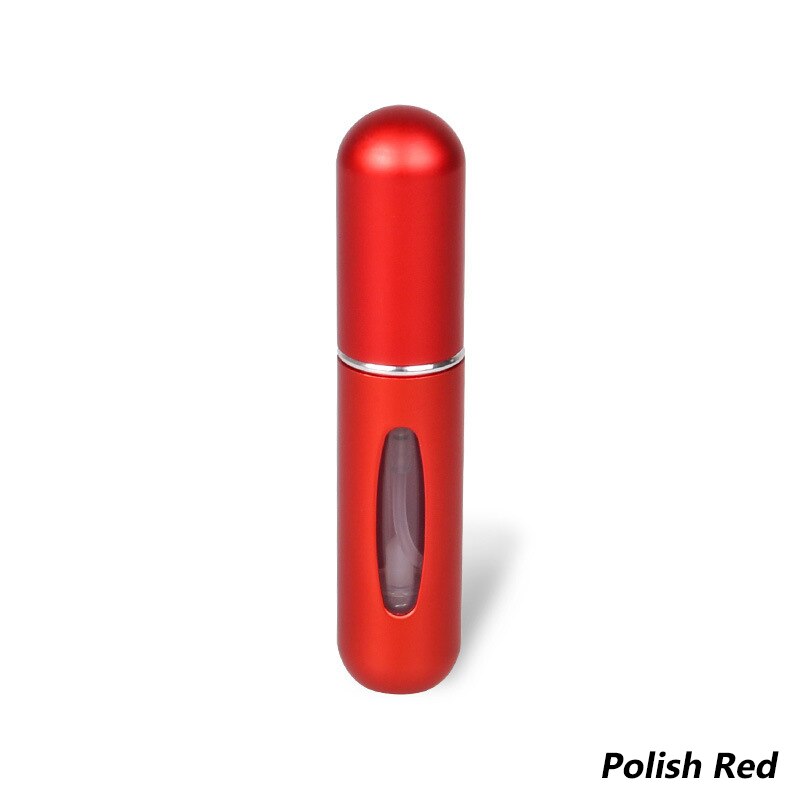 Wielokrotnego napełniania Mini Spray do perfum butelka aluminiowy rozpylacz przenośna kosmetyczka podróżna pojemnik perfumy butelka przechowywanie w domu: Polish Red