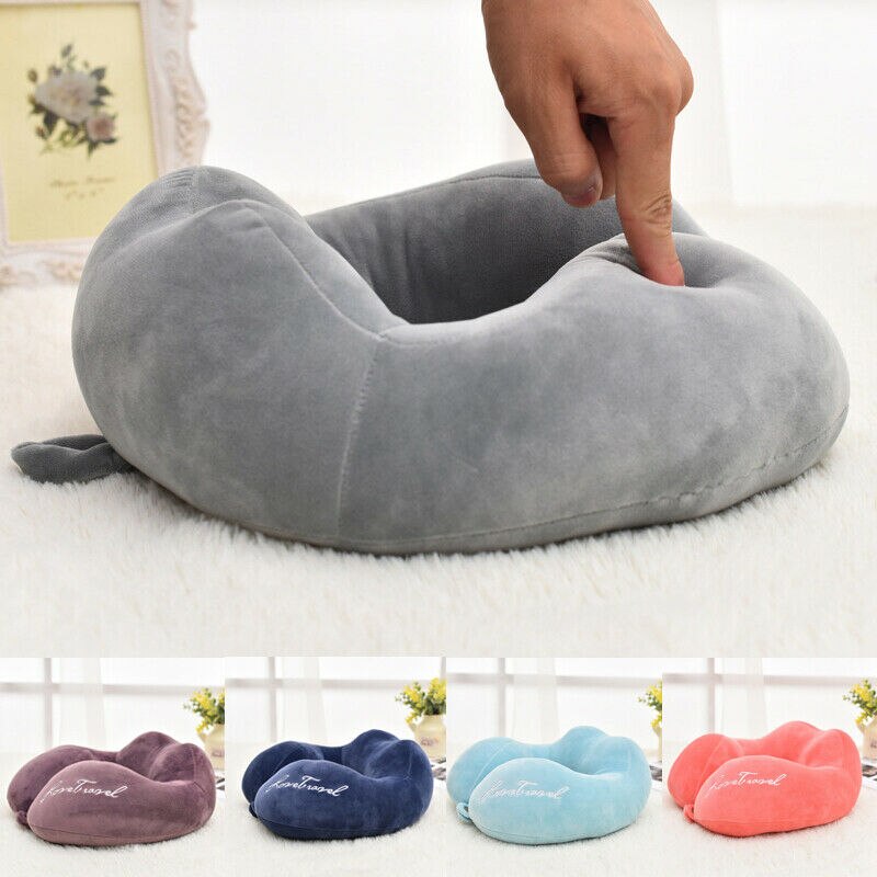 Foam Pad U-vormige Reizen Kussen Vliegtuig Reizen Sleep Head Rest Ondersteuning Kussen Soft Foam Nekkussen Auto Kussen Kussen