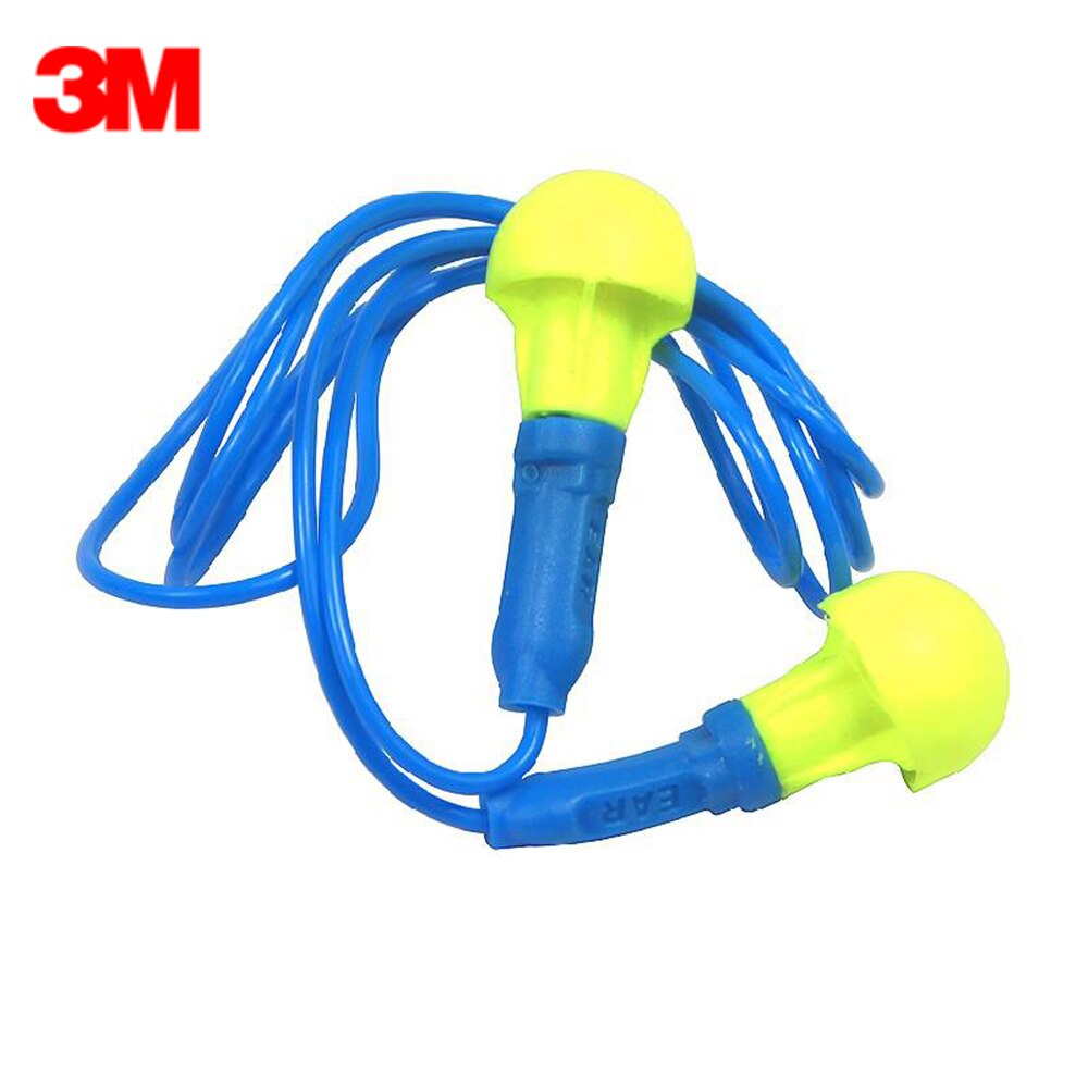 10pairs/lot 3M 318-1005 Ear Protection Push-Ins Corded Earplugs Noise Reduction Highest Comfortable Ear Plugs Soundproof Foam