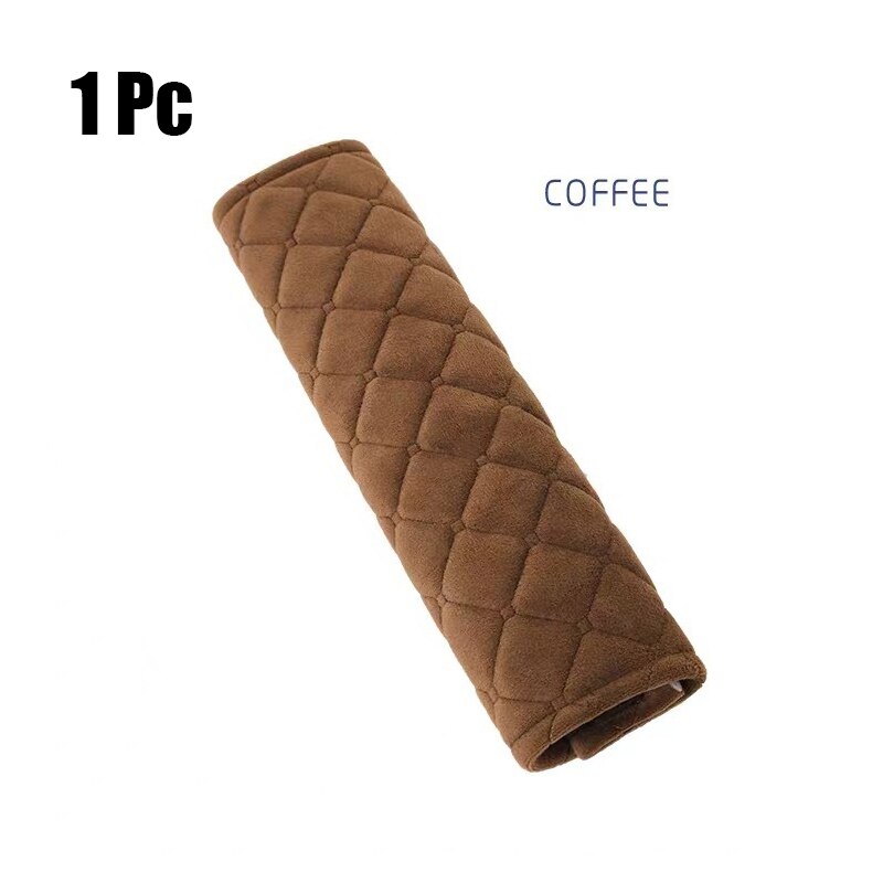 Soft Car Seat Belt Cover Universal Auto Seat Belt Covers Warm Plush Shoulder Cushion Protector Safety Belts Shoulder: 1Pc coffee