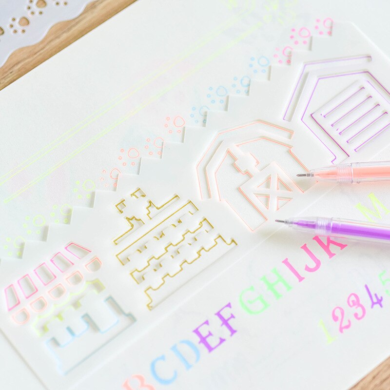 rulers template stencils for diy scrapbooking painting Weather number kawaii accessories stationery