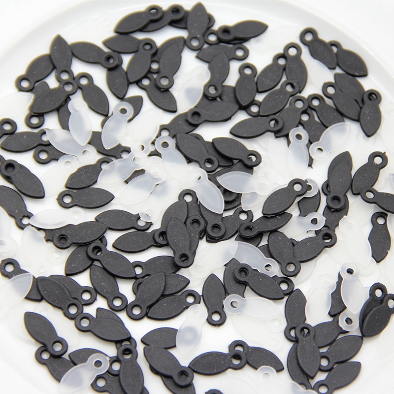 100 unids/bolsa de 17x7mm, hojas de Metal negras, decoración, clavos para álbum de recortes, cerraduras giratorias, botones, Marco, ganchos, accesorio de decoración para cuaderno